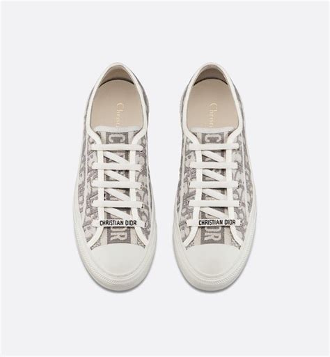 Walk'n'Dior Sneaker Gray Dior Oblique Embroidered Cotton | DIOR | Christian dior shoes, Dior ...