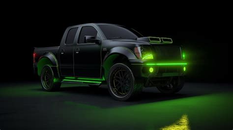 Premium Photo | A green truck car wallpaper background illustration ...