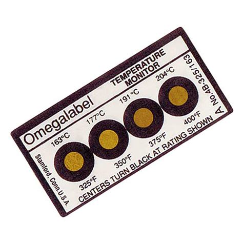 Non-Reversible, Four point Horizontal Temperature Label | Omega