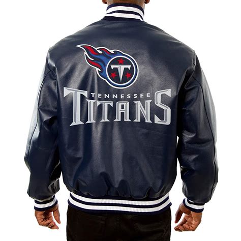 Varsity Full Tennessee Titans Navy Blue Leather Jacket - Jackets Masters