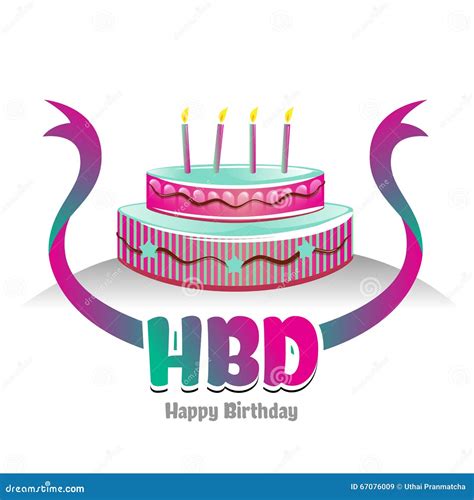 Happy Birth Day Logo-symbol With Cake Design Stock Vector - Image: 67076009