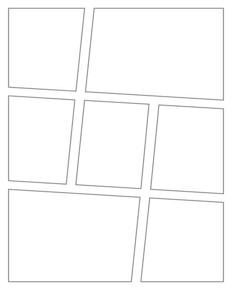 Charts and Printables: Comic Strip Template : Angled Panels 7 Panels