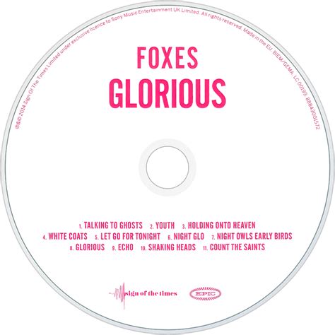 Foxes - Glorious | TheAudioDB.com