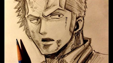 Line Drawing Zoro One Piece - dimecorazonteestoyescuchando