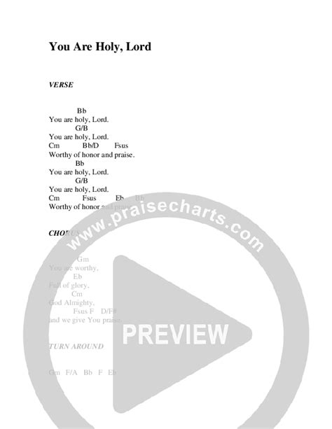 You Are Holy Lord Chords PDF (Christ For The Nations) - PraiseCharts