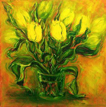 Yellow tulips Painting by Galina Grygoruk - Jose Art Gallery