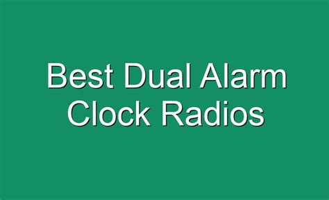 Best Dual Alarm Clock Radios