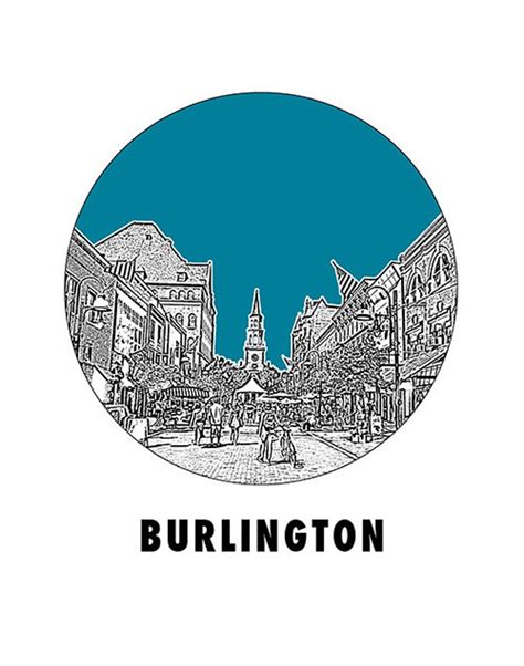 Burlington Vermont VT City Skyline Poster Print Art Church - Etsy