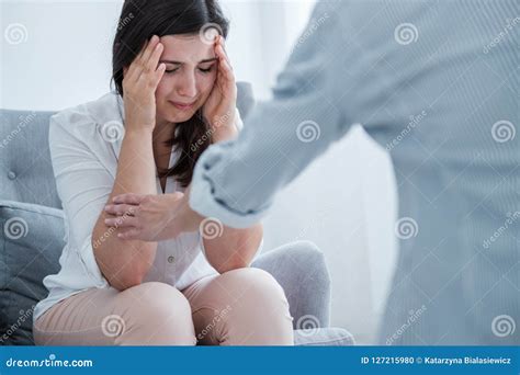 Young Woman Suffering from Depression Crying in Her Therapist`s Stock Photo - Image of home ...