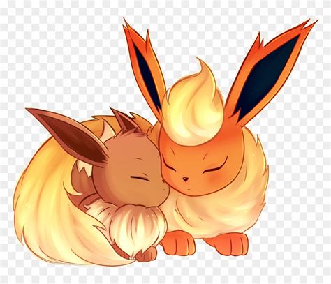 Eevee And Flareon ^ ^ ^ - Pokemon Eevee And Flareon, HD Png Download ...