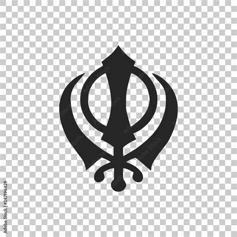 Sikhism religion Khanda symbol icon isolated on transparent background. Khanda Sikh symbol. Flat ...