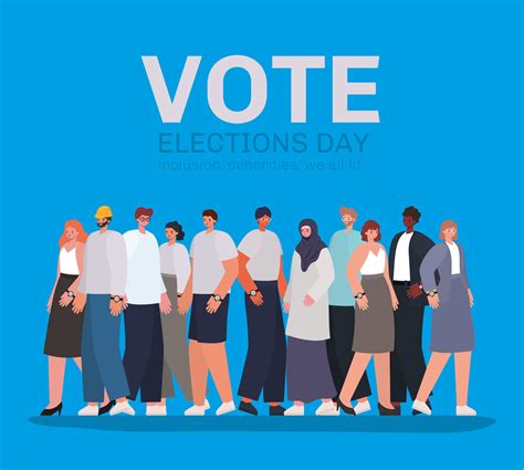 Cartoon people with vote lettering for elections day 2088944 Vector Art at Vecteezy