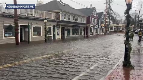 Flooding begins Maine as storm batters coast with heavy rain - YouTube