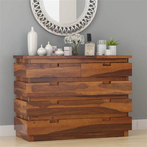 Modern Simplicity Solid Wood Bedroom Dresser Chest With 5 Drawers ...