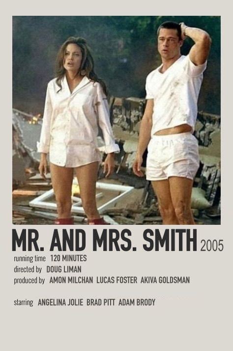 Mr and Mrs Smith polaroid movie poster | Iconic movies, Indie movie posters, Movie posters ...