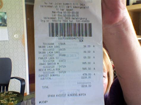 IKEA Receipt - Helsingborg - Ikea Photo (346134) - Fanpop