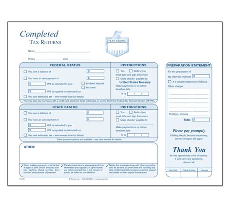 Completed Tax Return Envelope - Item: #13-000