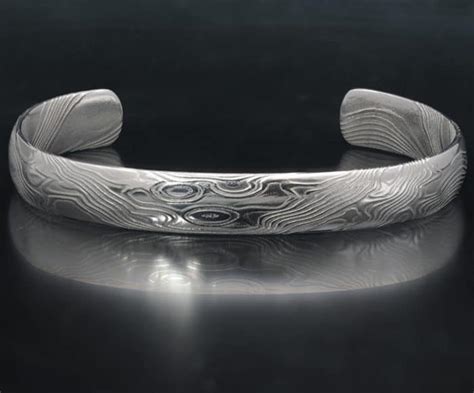 DAMASCUS STEEL CUFF BRACELET - James Binnion Metal Arts