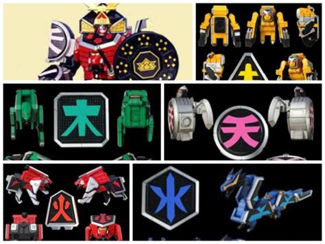 several images of different types of robot suits and their logos are ...