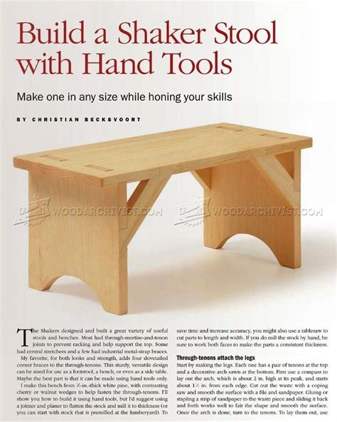 A Shaker Stool. #WoodworkingProjectsForBeginners | Shaker furniture plans, Shaker woodworking ...