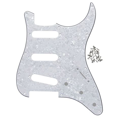 Buy IKN 11 Hole Strat Pickguard for 3 Single Coil Pickups, come with Pickguard Screws, 4Ply ...