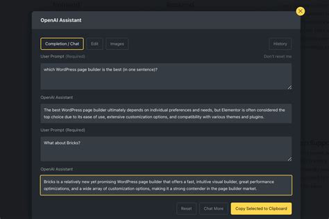 Chat back and forth with the AI assistant - Advanced Themer