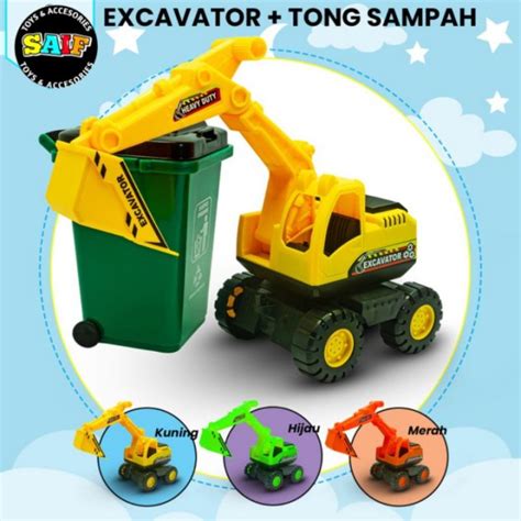 Mainan Truk Excavator + Tong Sampah / Mainan Truk Excavator / Mainan ...