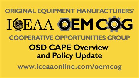 ICEAA OEM COG - OSD CAPE Overview and Policy Update - YouTube