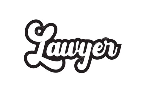 Typography Logo Featuring Handwritten Black And White Lawyer Text Vector, Logotype, Lettering ...