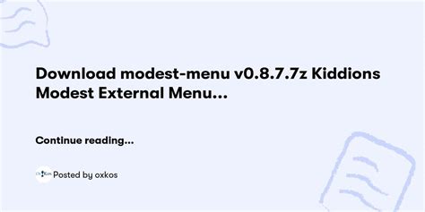 Download modest-menu v0.8.7.7z Kiddion’s Modest External Menu Grand Theft Auto V hacks — oxkos