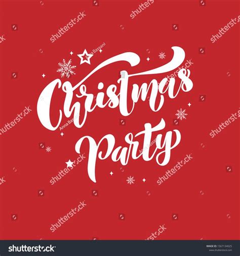 Christmas party lettering.Vector Illustration.Isolated calligraphic ...