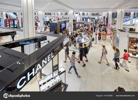 Macy's department store interior, cosmetics area with Chanel shop in ...