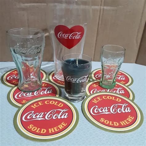 VINTAGE COCA-COLA DRINKING Glasses Various sizes including -Red Heart 6.5" Tall $14.99 - PicClick