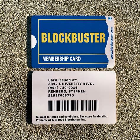 Blockbuster Membership Card Customizable Details With Name - Etsy