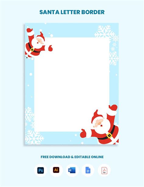 Santa Letter Border in PSD, Illustrator, Word, PDF, Google Docs ...