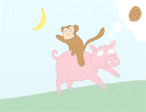 Baby Monkey Riding on a Pig by X-Mira-Gurll-X on deviantART