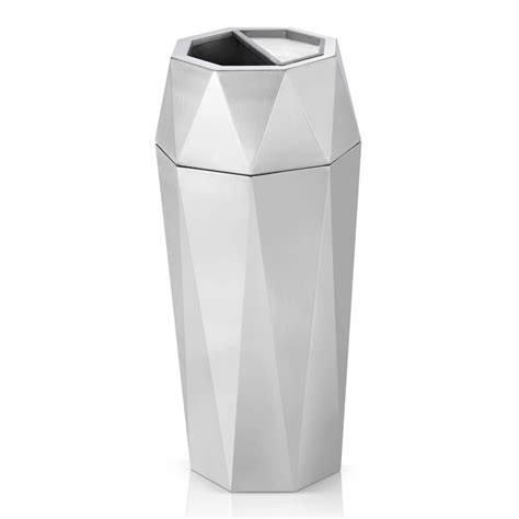 Dyna-Living Trash Can Outdoor Commercial Garbage Can with Lid Stainless Steel Garbage Bin Open ...