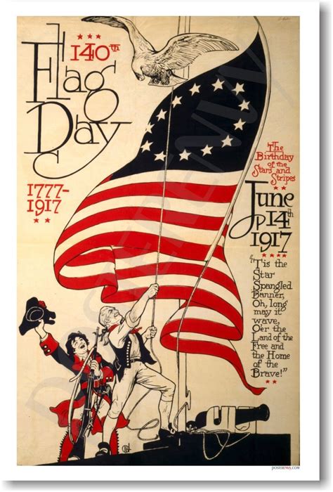 Flag Day - 1777 American Independence Vintage Patriotic NEW Artwork ...