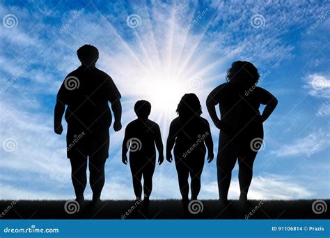 Fat Family Suffering from Obesity Stock Photo - Image of slimming, lose ...