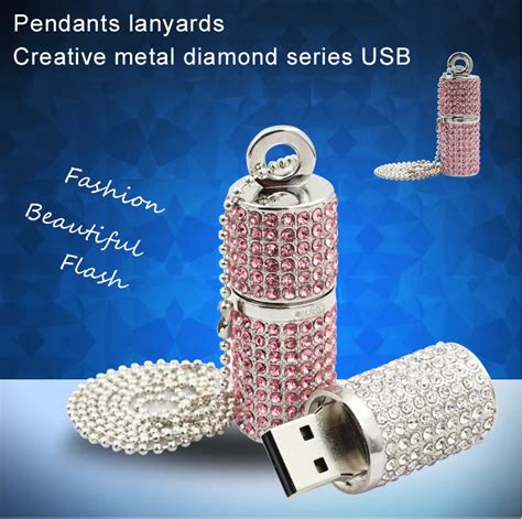 Diamond USB Flash Drive Key Chain Pendrive Metal Pen Drive Special Gift USB Stick 32GB 16GB Real ...