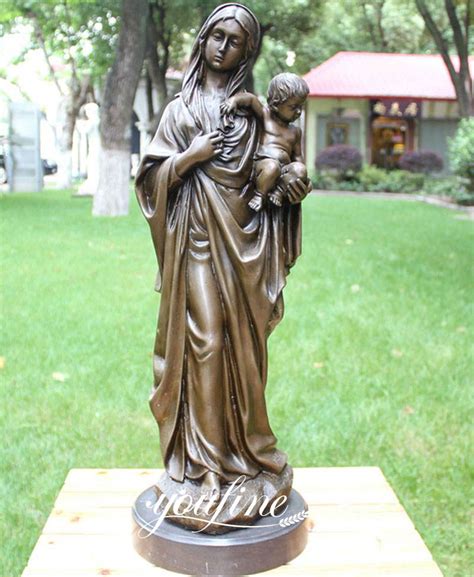 Religious Mother Mary Holding Baby Jesus Bronze Statue for Sale BOKK-637 - YouFine Art Sculpture