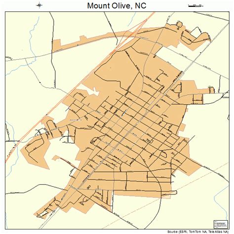 Mount Olive North Carolina Street Map 3745100