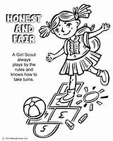 The Law Honest And Fair Coloring Page  Daisy girl scouts Girl scout sketch template