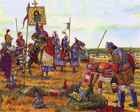 Emperor Heraclius at the Battle of Nineveh, 627 AD Byzantine Army, Byzantine Empire, Ancient ...