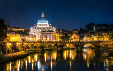 cityscape, Night, Lights, Architecture, Old building, Sky, Water, Reflection, Long exposure ...