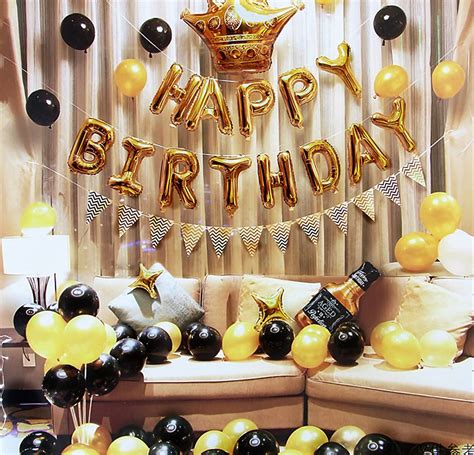 Buy Black and Gold Party Decorations, Black Gold Birthday Decor Set Black and Gold Birthday ...