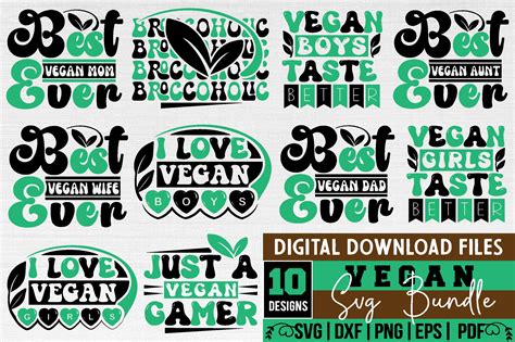 Vegan Svg Bundle Graphic by binasvgbundle · Creative Fabrica