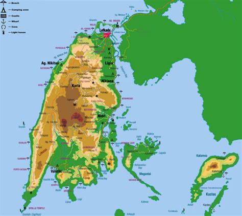 Lefkada – mapa ostrva | Svet Putovanja