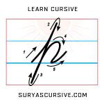 Cursive Letter p in Lowercase | SuryasCursive.com