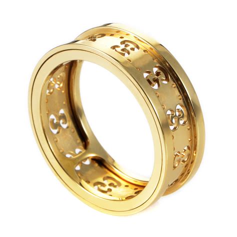 Gucci Icon Women's 18K Yellow Gold Cutout Band Ring AGGUR1039